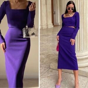ZARA Purple Top Long Sleeves